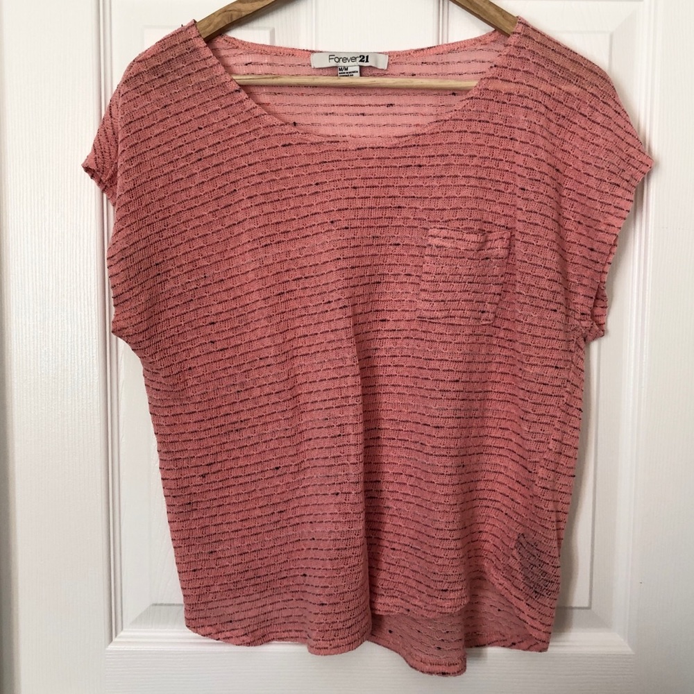 F21 Semi Sheer Top Sz M